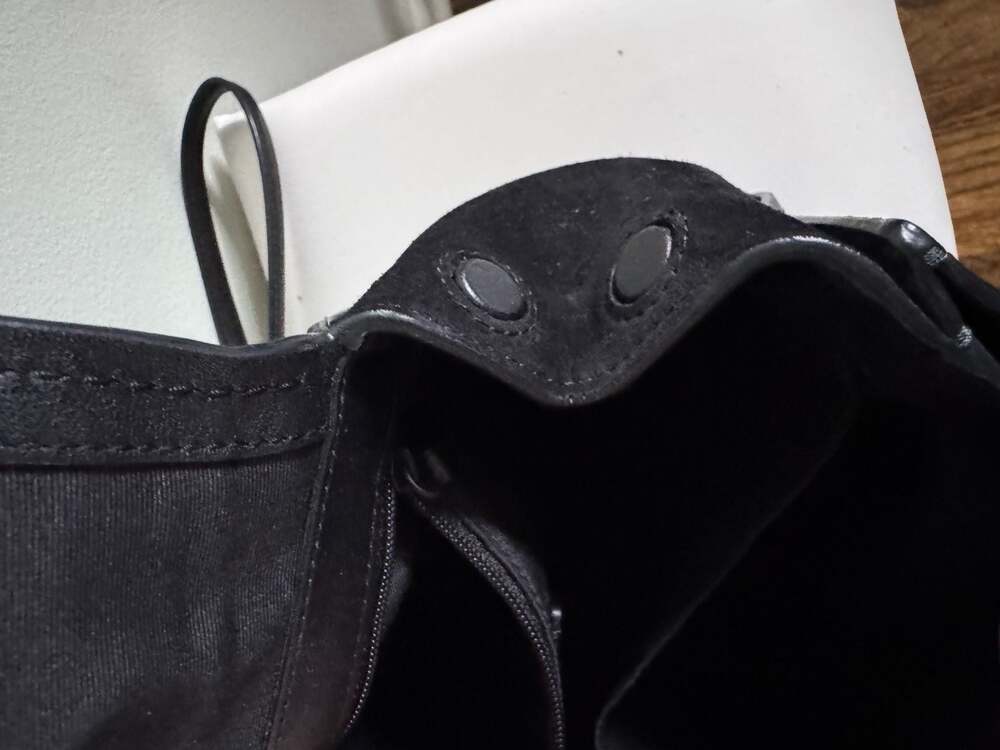 Coach Faye Black Pebble Leather and Suede Crossbody Chain Satchel Bag F22349 - Picture 7 of 7